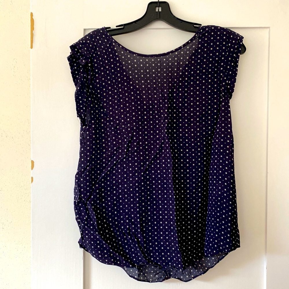 Joie blue and white silk top
